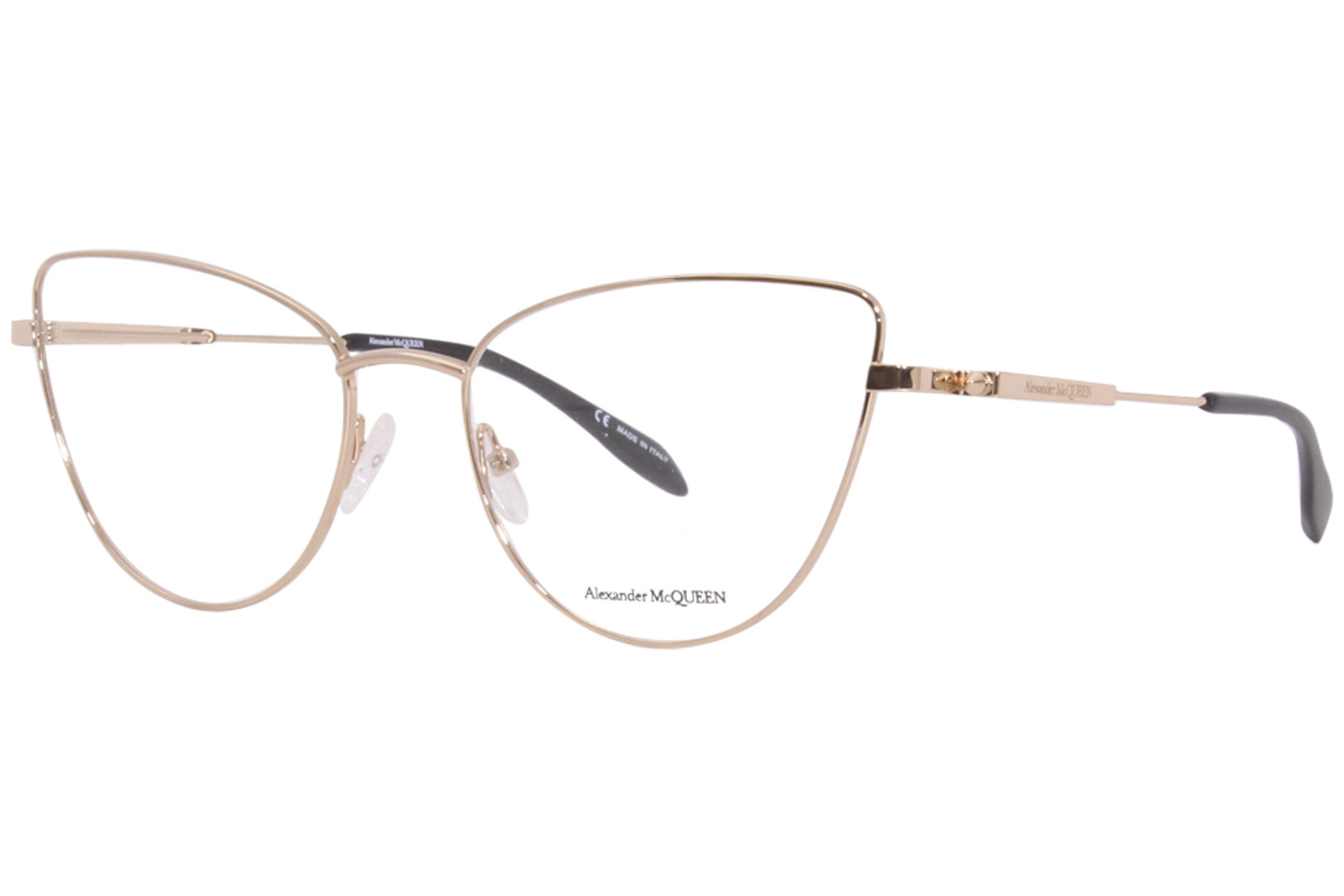 Alexander McQueen AM0268O 002 Eyeglasses Women's Gold Full