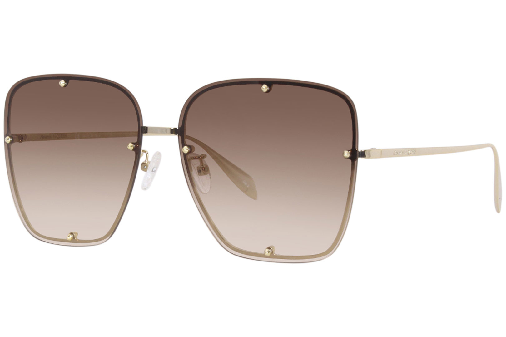 ALEXANDER MCQUEEN オハルフレムサンクラス AM0424S 003 Alexander McQueen AM0364S 003 Sunglasses Women's Gold/Pink