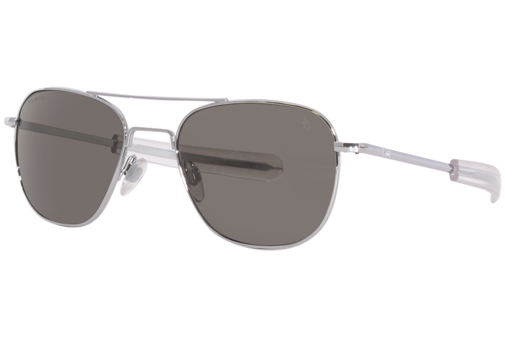 AO Eyewear 55mm Polarized Pilot Sunglasses Chrome