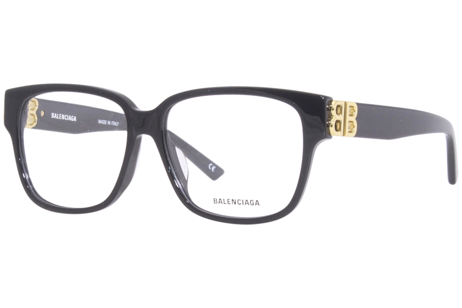 BALENCIAGA スクエアフレムメカネ BB0104O 001 Balenciaga BB0104O 001 Eyeglasses Women's Black/Gold Full