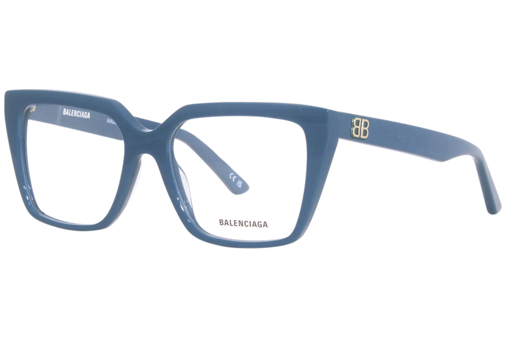 Balenciaga BB0130O 007 Eyeglasses Women's Blue Full Rim