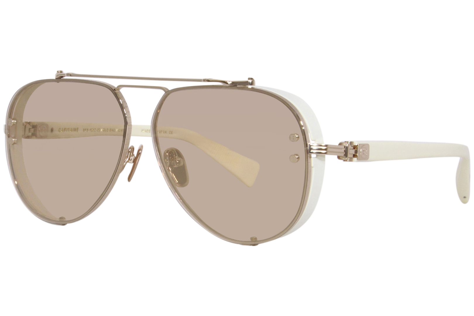 Balmain Capitaine BPS-125C Sunglasses Titanium White Gold