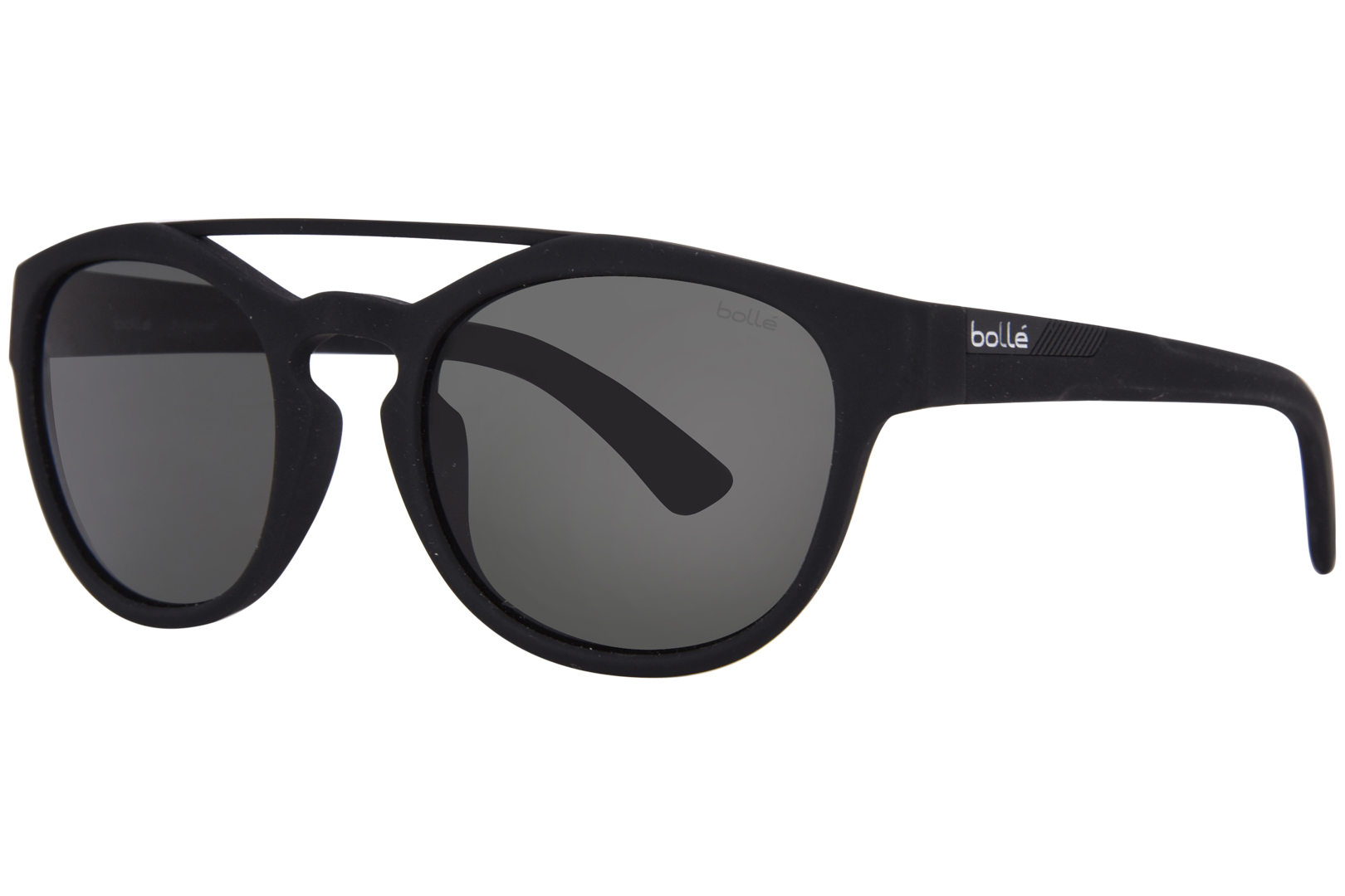 Bolle Boxton 12353 Sunglasses Black Rubber Polarized Grey Round Shape 52 22 137