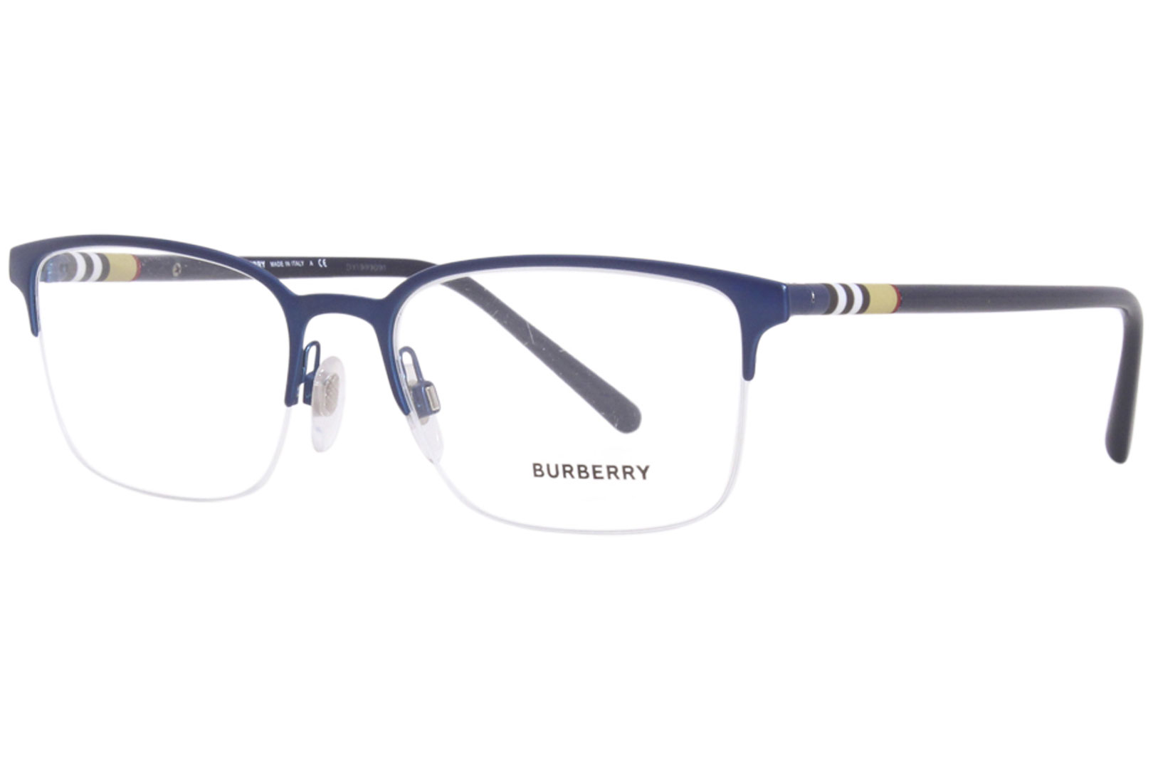 Burberry B-1323 1261 Eyeglasses Men's Matte Blue Semi Rim 54-18-145 ...