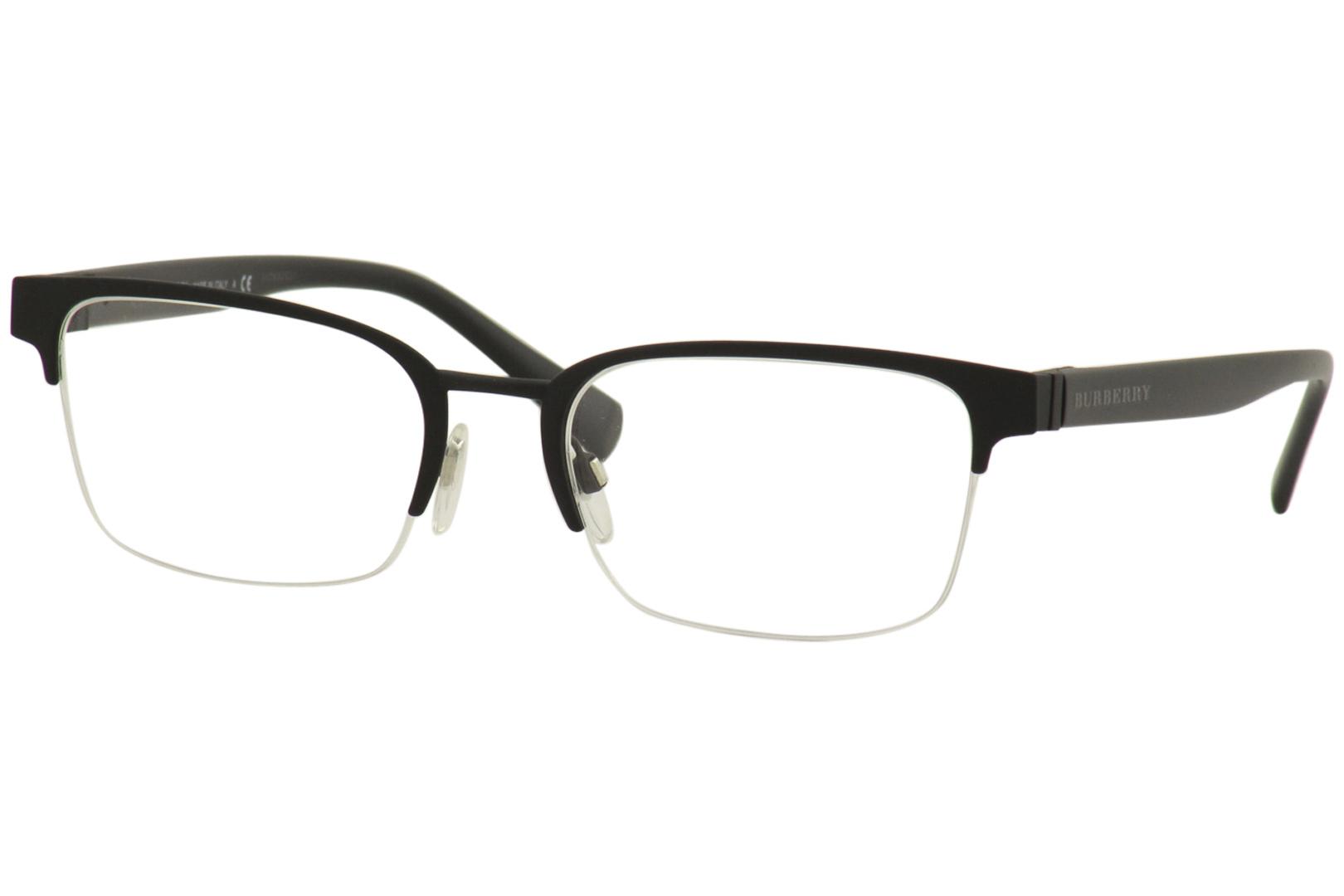 Burberry Men's Eyeglasses BE1308 BE/1308 1213 Black Half Rim Optical Frame  54mm 