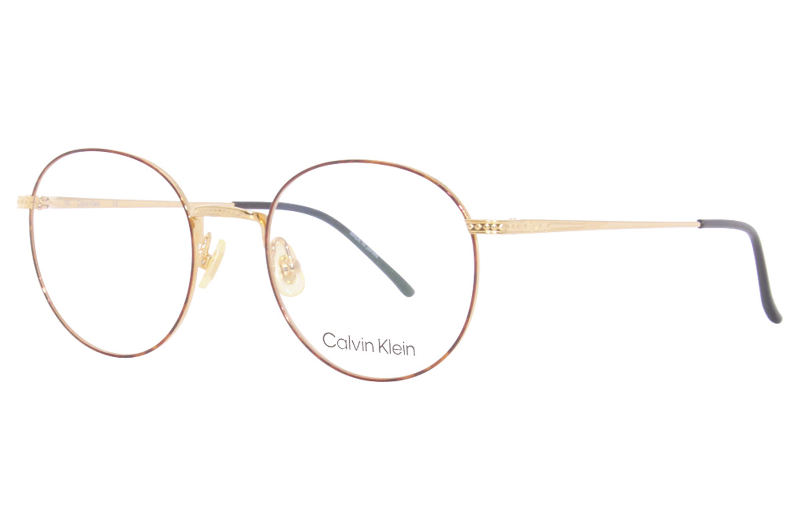 Calvin Klein CK22108T 213 Titanium Eyeglasses Havana/Gold Full Rim  50-20-145 