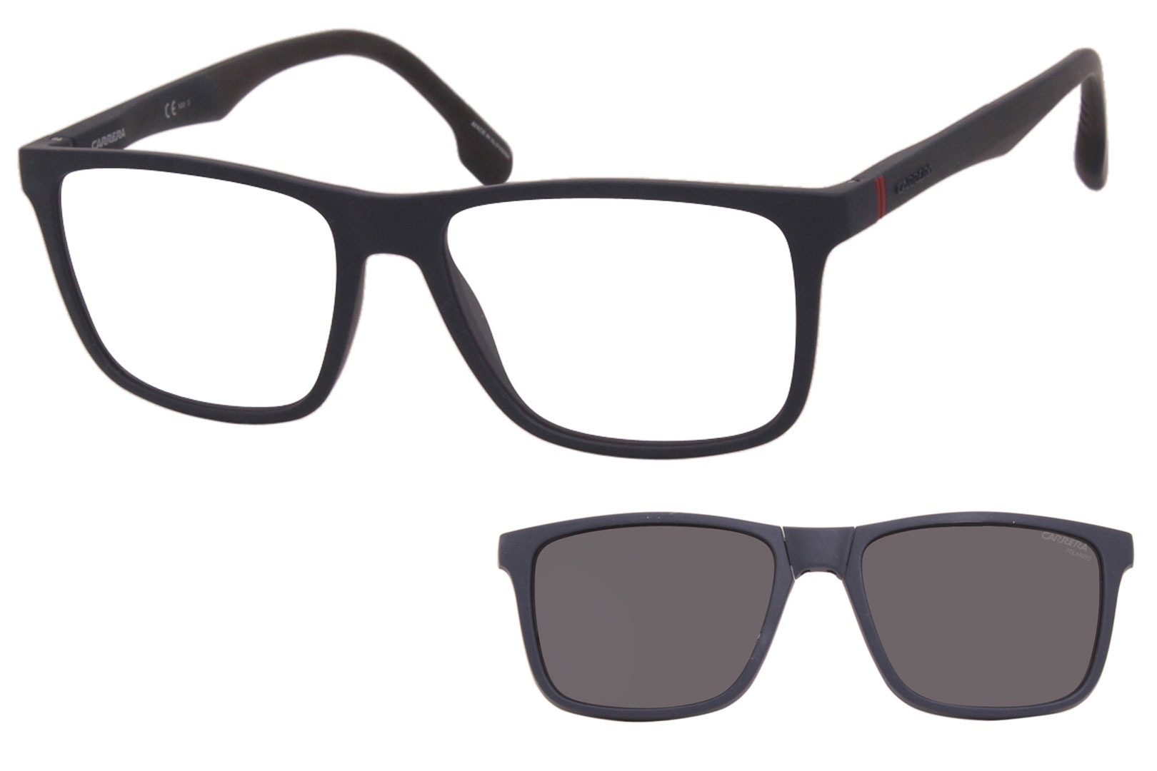 Carrera Eyeglasses Men's 4009/CS RCT99 Matte Blue w/ Clip-on Sunglasses  54-17mm 