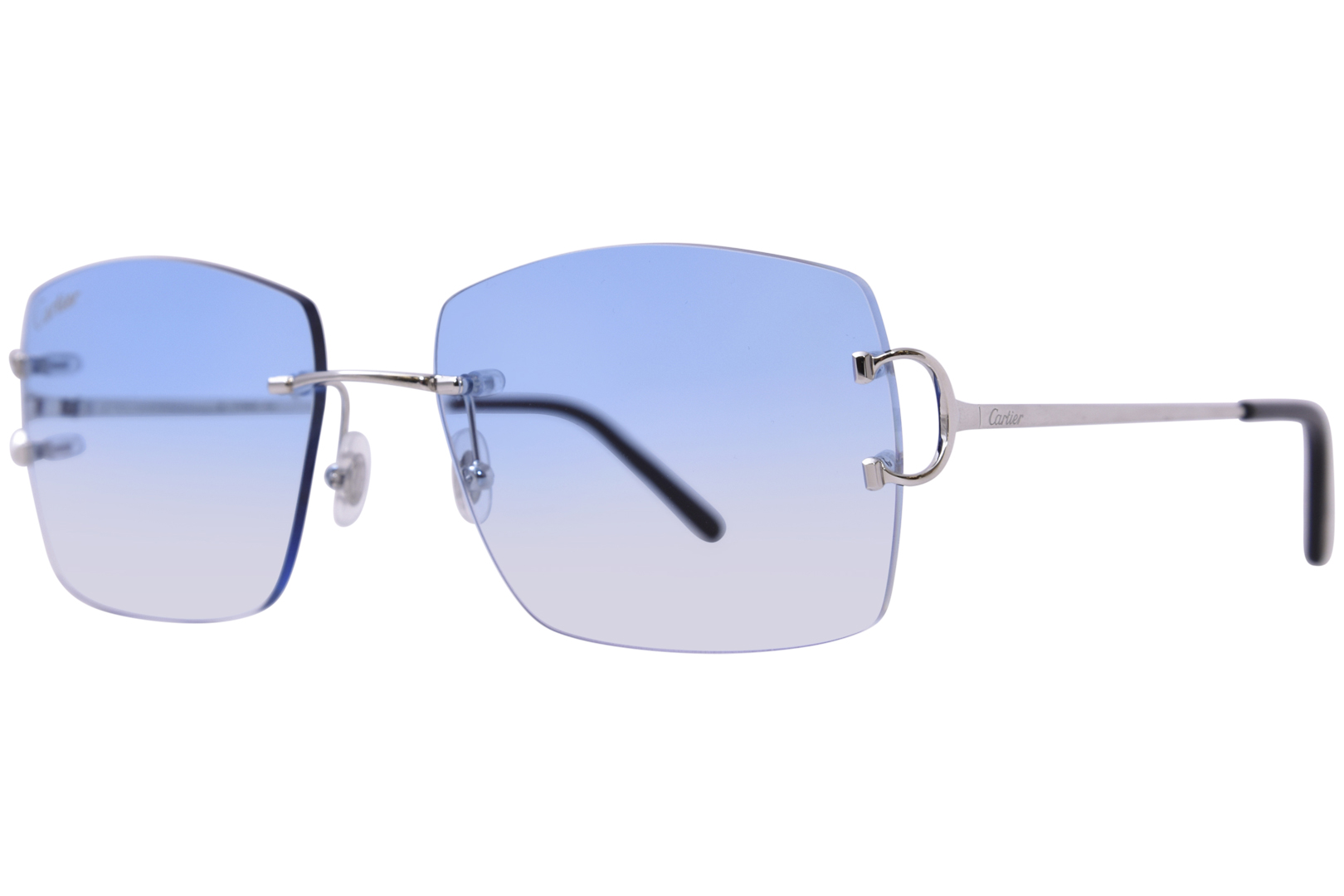 Cartier Sunglasses CT0092O 002 Shiny Silver/Custom 40%-Blue