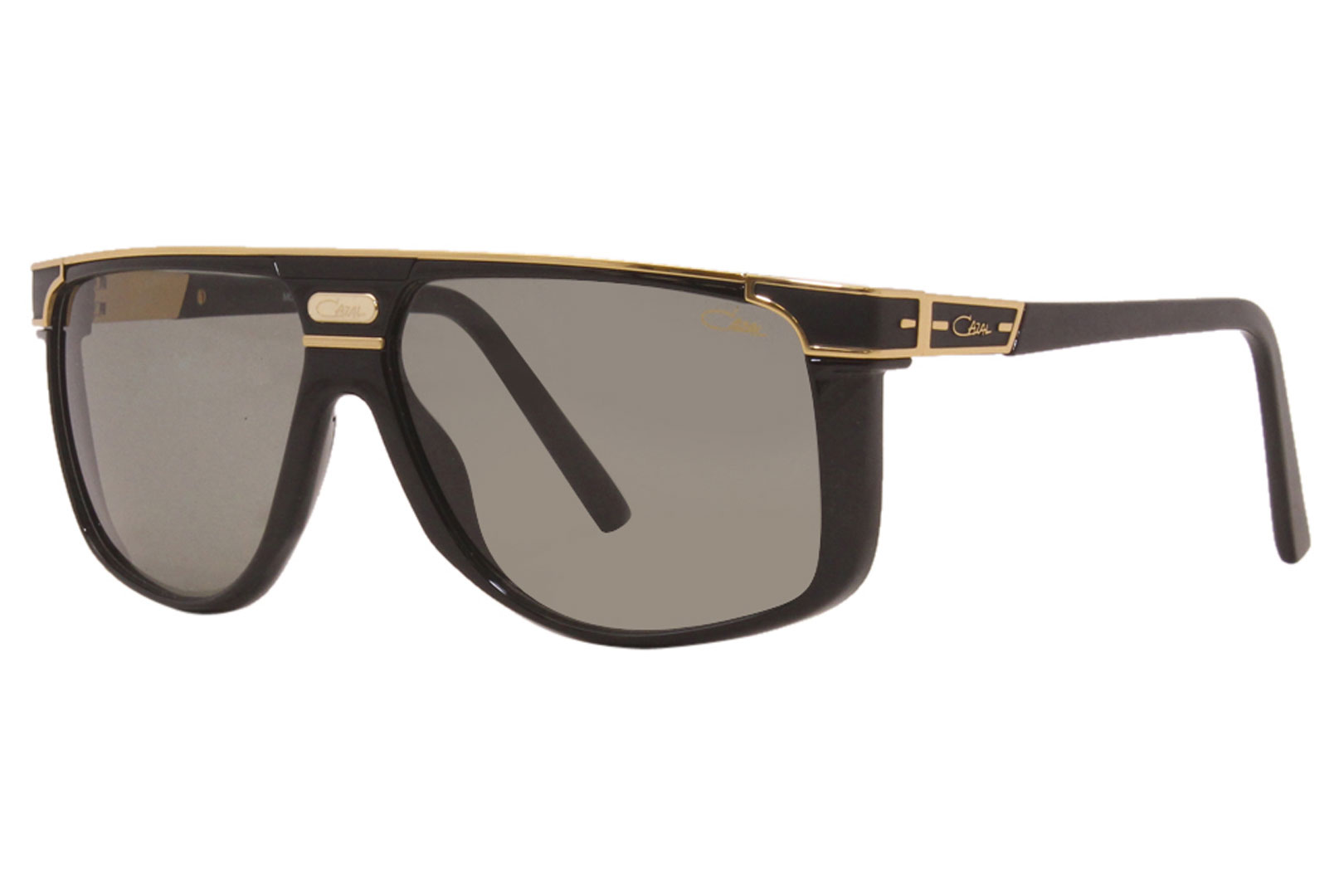 Cazal Legends Sunglasses Men's 673 001 Black-Gold/Green Solid Lens  61-12-150mm 