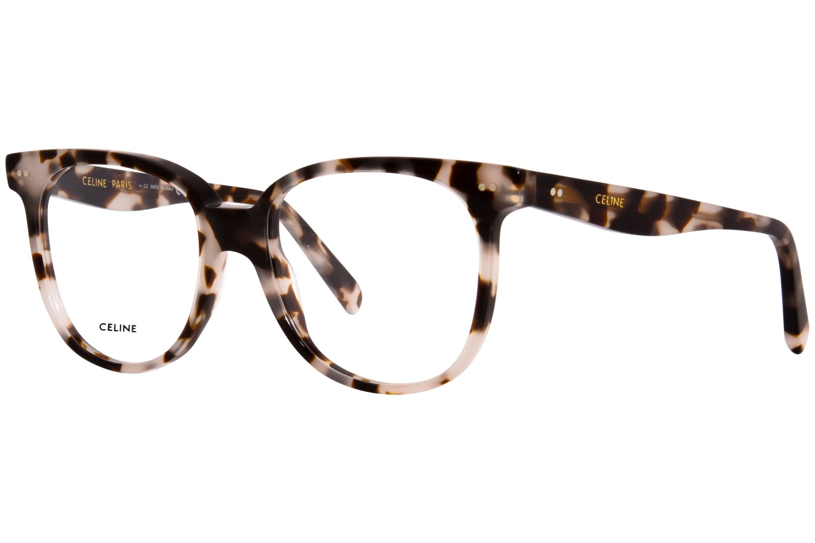 メガネ Celine Frames CL5010IN 053 Luxury Horn Houndstooth Oversize Celine CL5010IN 055 Eyeglasses Women's White Vintage Havana