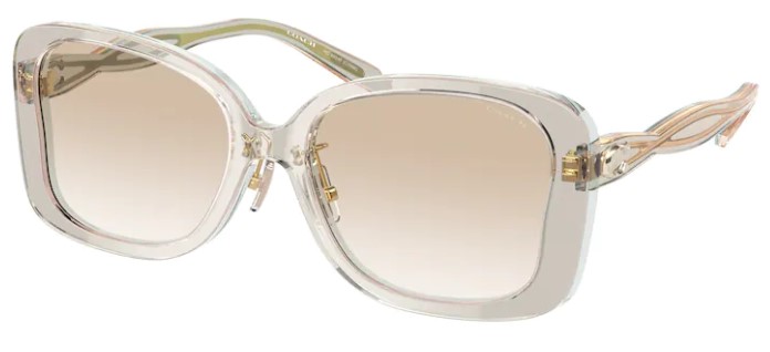 Coach C7994 HC8334U 568111 Sunglasses Women's Transparent Grey/Grey Clear  53mm