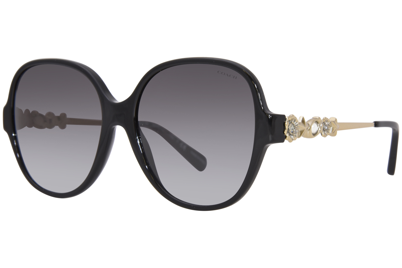 【COACH】CY832 QBMI5 Coach Sunglasses Women's HC8303B 50028G Solid Black/Grey
