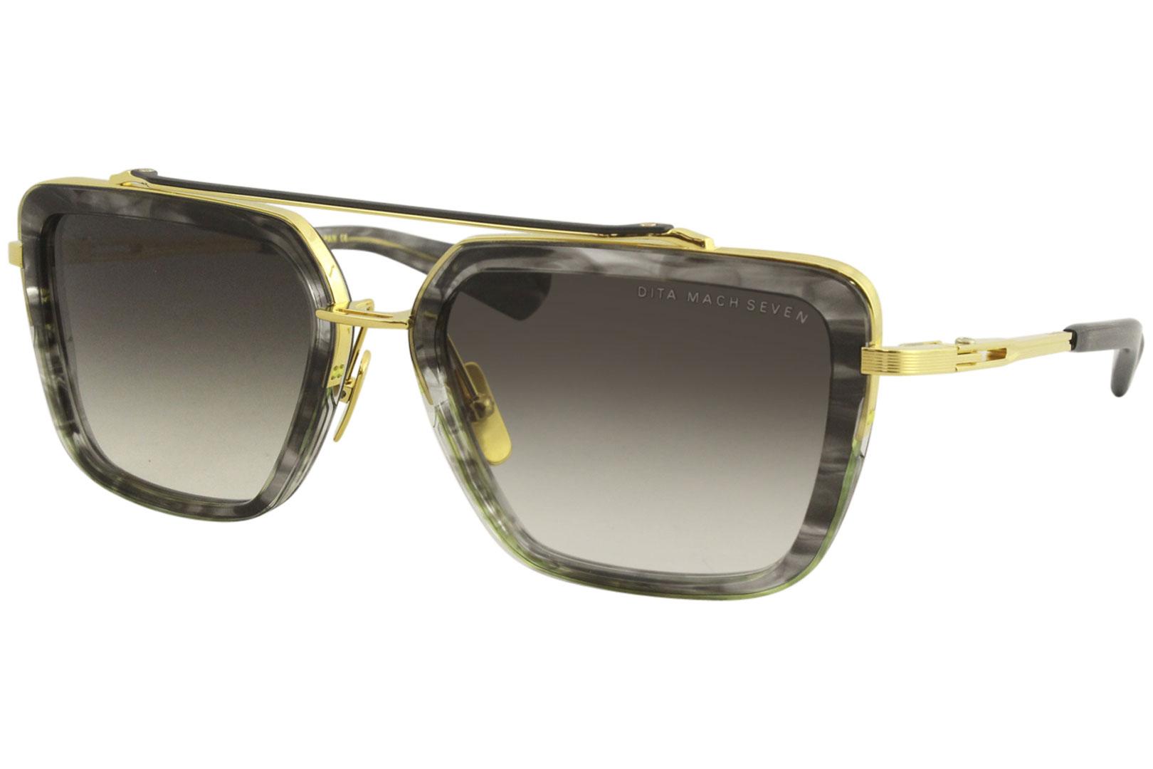 Dita Men's Mach-Seven DTS135 DTS/135 03 Grey/Gold Square Sunglasses ...