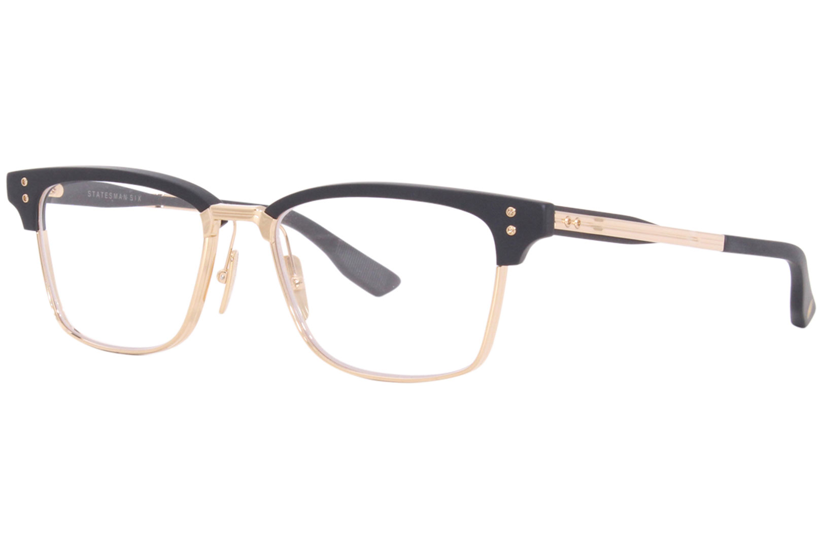 Dita Statesman Six DTX132 Eyeglasses Matte Black/White Gold Full Rim  55-18-145