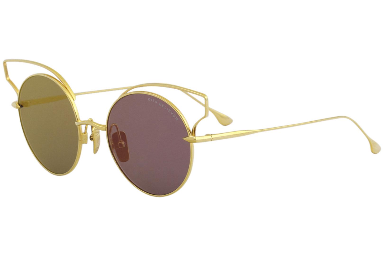 Isoleren blootstelling Schildknaap Dita Women's Beliver 23008 18K Gold Fashion Round Sunglasses | EyeSpecs.com