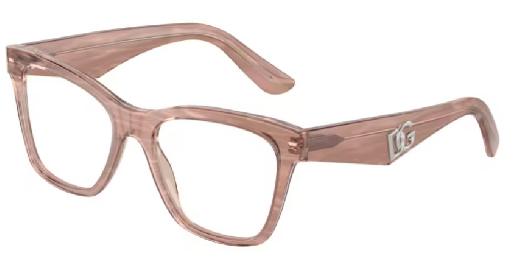 メガネ DOLCE & GABBANA Woman Optical frames Brown 0DG3374 3411 Dolce & Gabbana DG3374 3411 Eyeglasses Women's Fleur Caramel