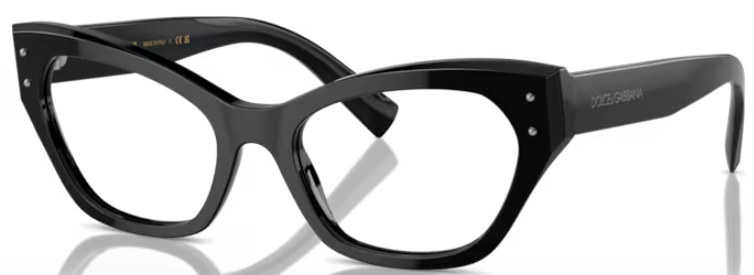 DOLCE & GABBANA キャットアイクラス DG3385 501 Dolce & Gabbana DG3385 501 Eyeglasses Women's Black Full Rim
