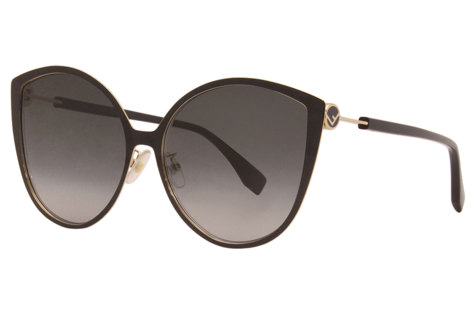 Fendi Sunglasses Women's FF-0395/F/S 2M290 Black-Gold/Grey Gradient  60-16-145mm