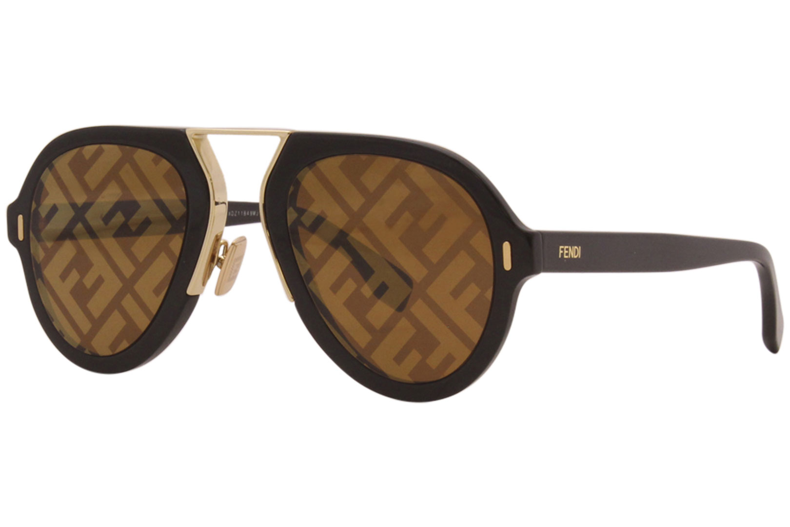 Fendi Sunglasses Men's FF-M0104/S 807EB Black-Gold/Brown Decor Mirror ...