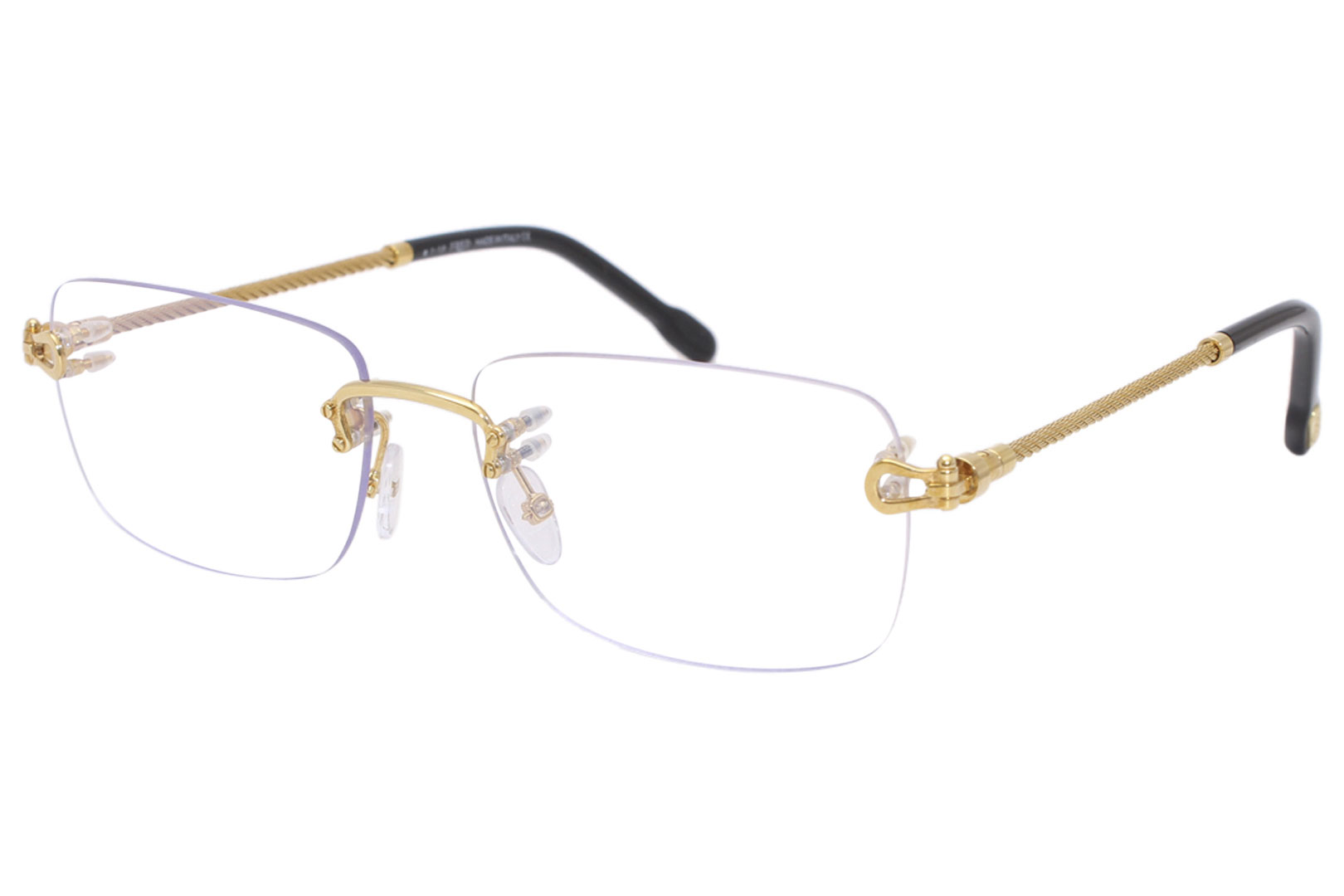 Fred Fg50002u 030 Men S Eyeglasses Shiny Endura Gold Rimless Optical Frame 56mm