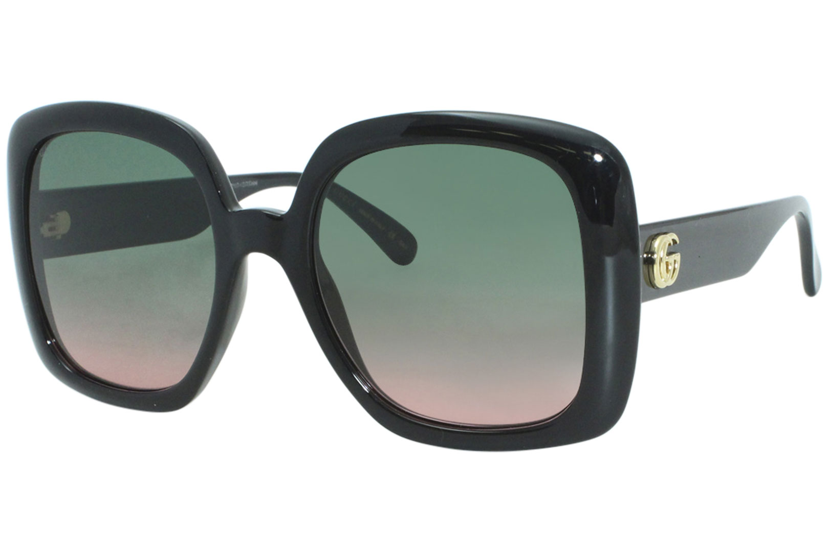 Gucci Web GG0713S 002 Sunglasses Women's Black/Green Gradient 