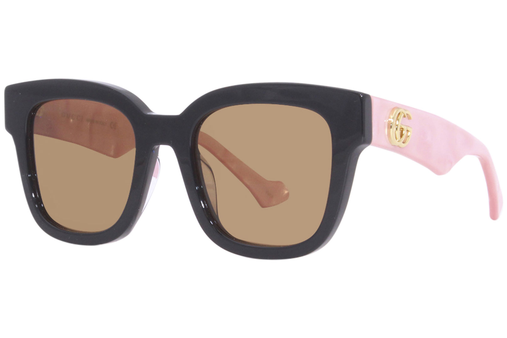 Gucci GG0998S 005 Sunglasses Women's Black/Pink/Brown Square Shape 52