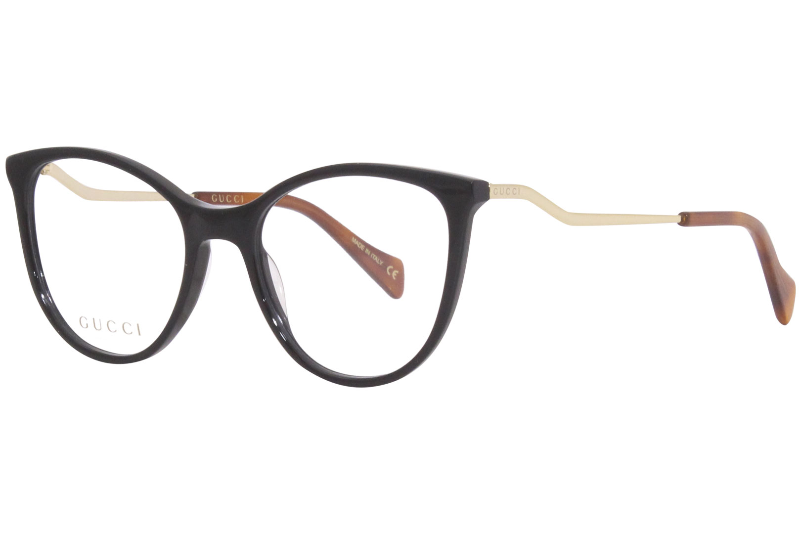 【送料,関税込】GUCCI メガネ GG1007O Gucci Eyeglasses Frame Women's GG1007O 002 Black/Gold 49-17