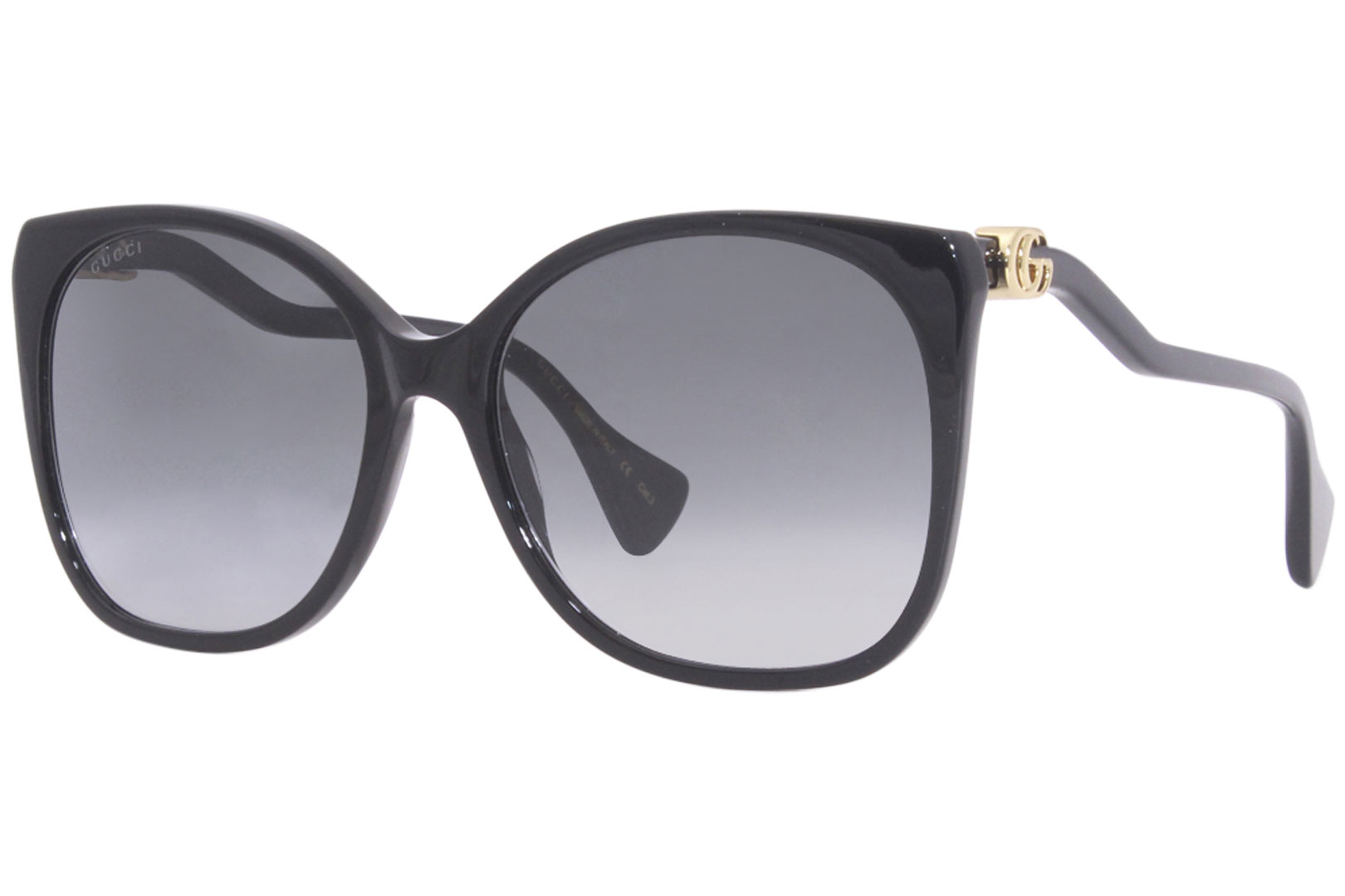 GUCCI オハサイススクエアフレムサンクラス GG1010S 00160 Gucci GG1010S 001 Sunglasses Women's Black/Grey Gradient