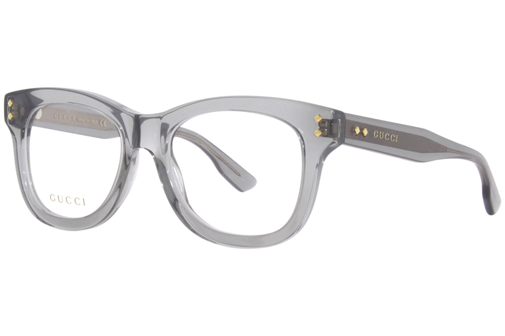 Gucci GG1086O 008 Eyeglasses Women's Grey Full Rim Cat Eye 53-19-145 ...