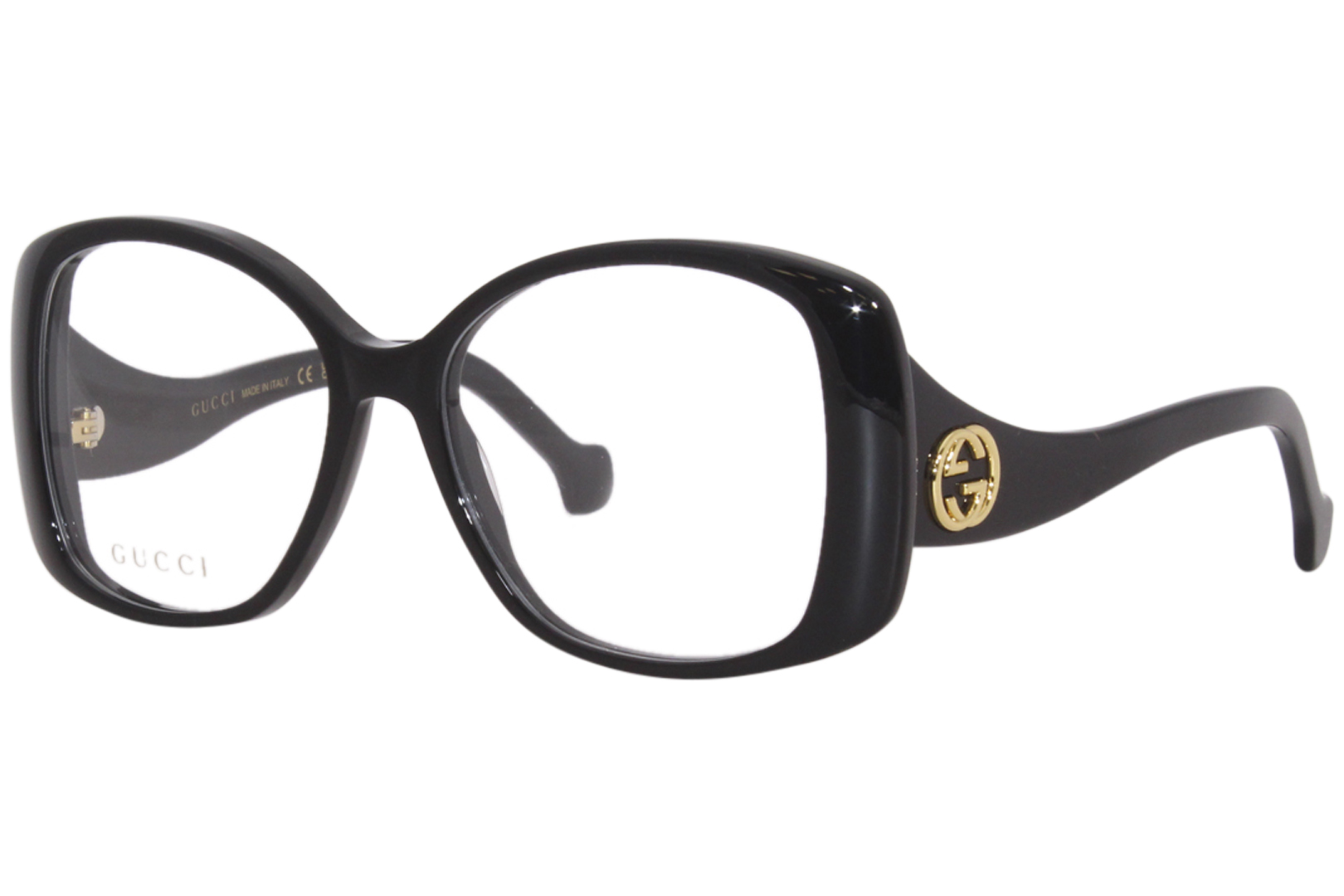 メガネ GUCCI Gucci - GG1236O - 001 black black transpare Gucci GG1236O 001 Eyeglasses Women's Black Full Rim