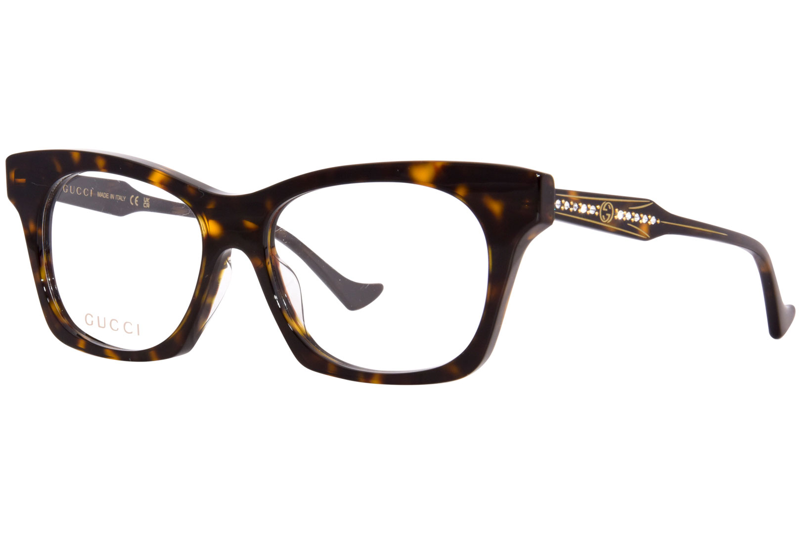 メガネ GUCCI Gucci - GG1299O - 002 havana havana transpa Gucci GG1299O 002 Havana Eyeglasses for Woman – LookerOnline