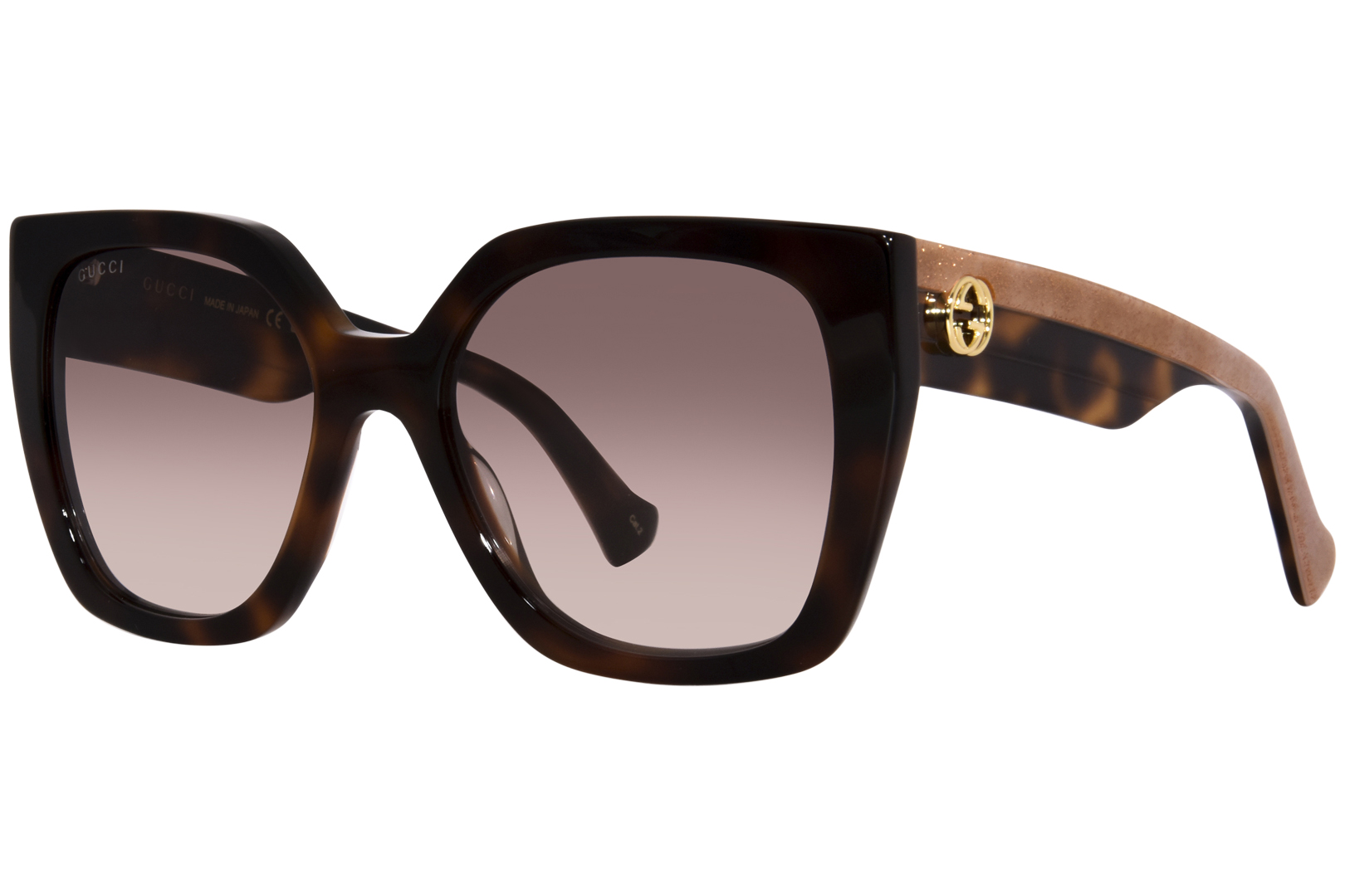 Gucci GG1022S 005 Black/Brown/Gold Oversize Square Women Sunglasses  889652357034 | eBay