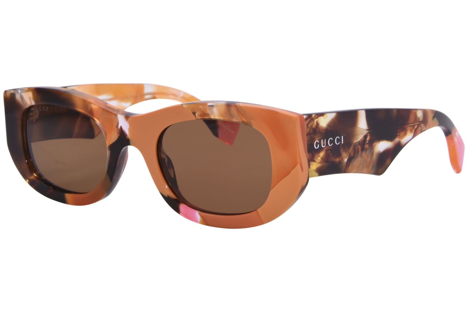 サングラス GUCCI Woman Sunglasses Orange GG1627S 001 Gucci GG1627S 001 Sunglasses Orange/Brown Cat Eye 51-22-145