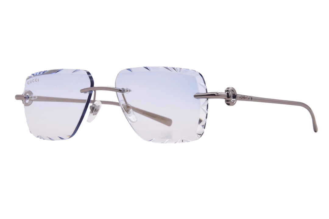 Gucci GG1703O Sunglasses Gunmetal Custom Transition Sapphire