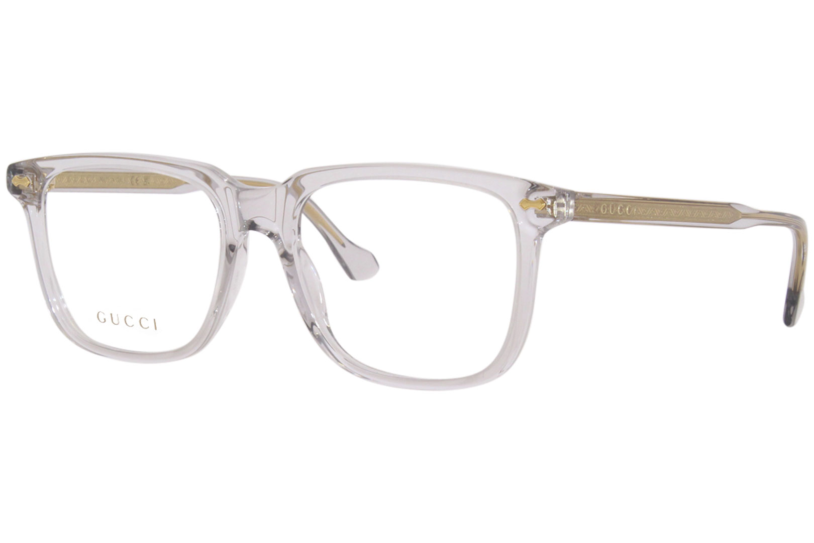 Gucci GG0737O 016 Eyeglasses Men's Grey/Gold Full Rim Rectangle Shape ...