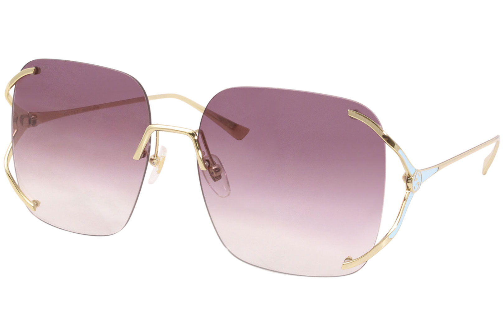 グッチ GUCCI GG0046S サングラス ゴールド 金 ピンククリスタル