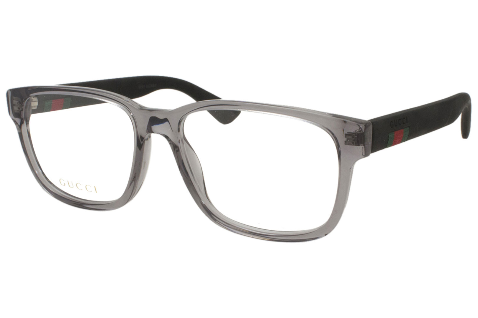 Gucci GG0011O 007 Eyeglasses Men's Grey Crystal/Black FullRim Optical Frame  55mm 