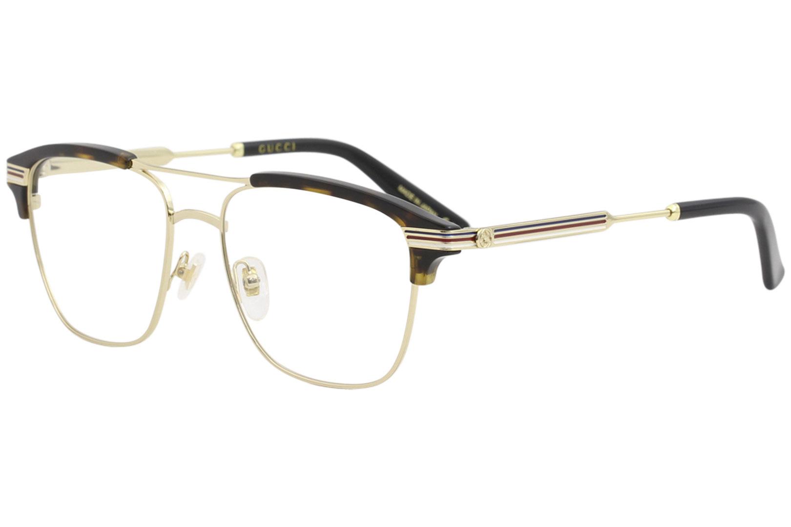 Gucci Eyeglasses Gg0241o Gg 0241 O 003 Gold Havana Full Rim Optical Frame 54mm