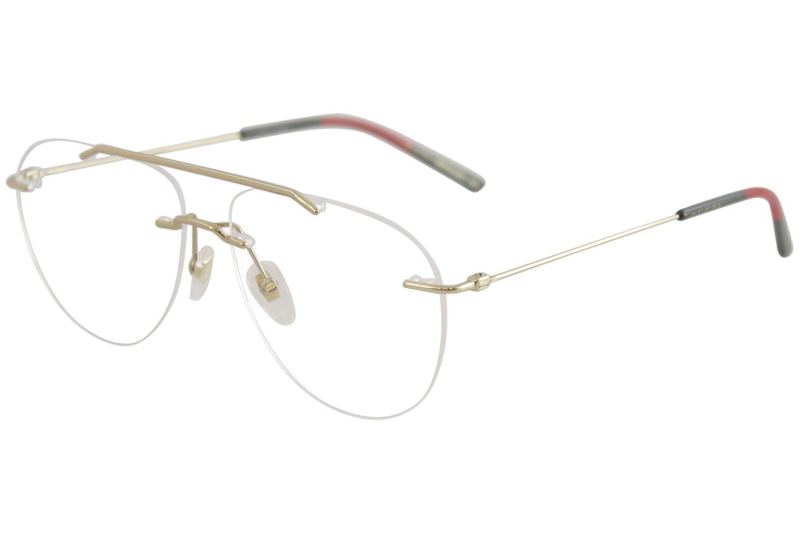 Gucci Men's Eyeglasses GG0398O GG/0398/O 002 Gold Rimless Optical Frame  58mm 