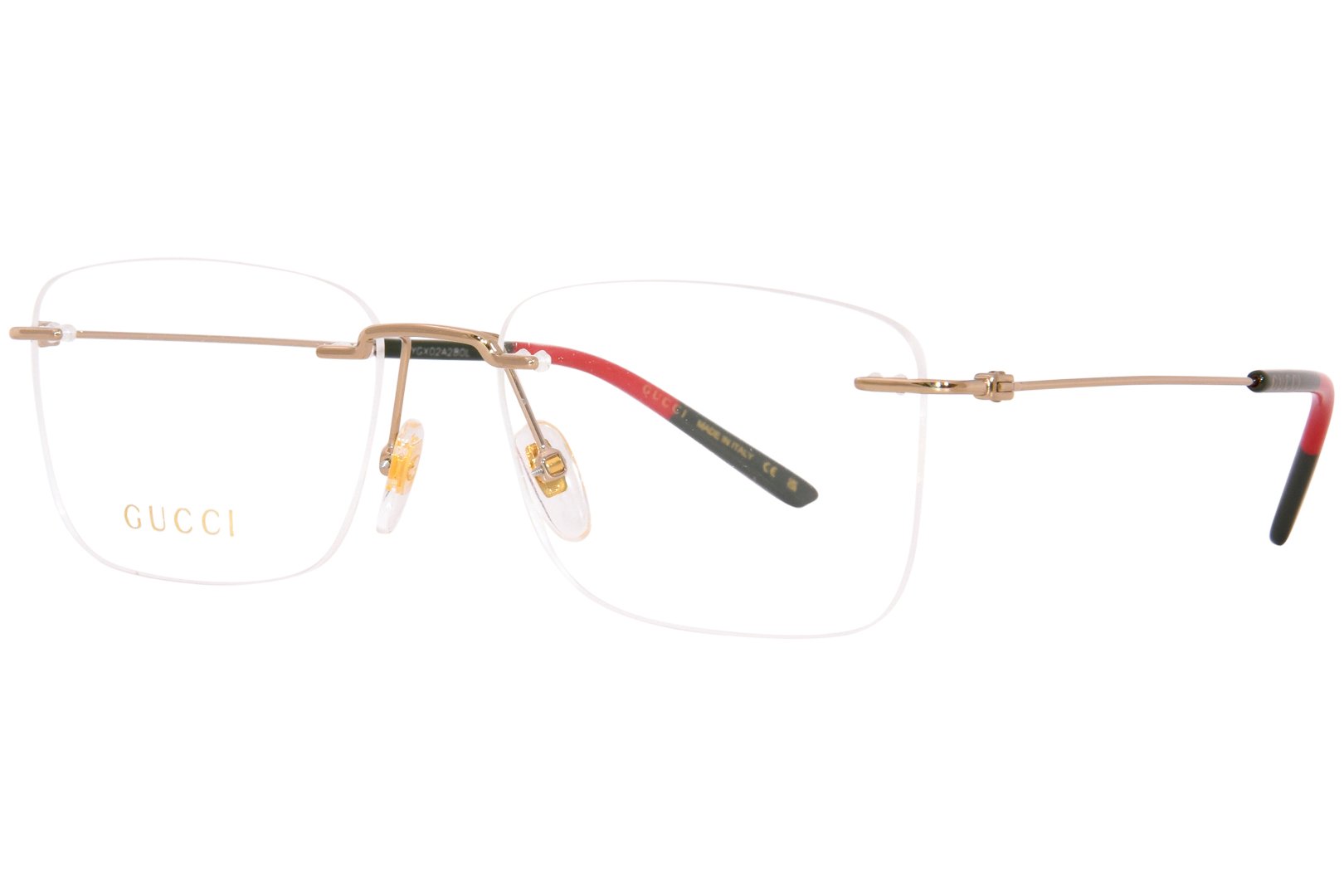 Gucci Men's Eyeglasses GG0399O GG/0399/O 002 Gold Rimless Gucci Men's Eyeglasses GG0399O GG/0399/O 002 Gold Rimless