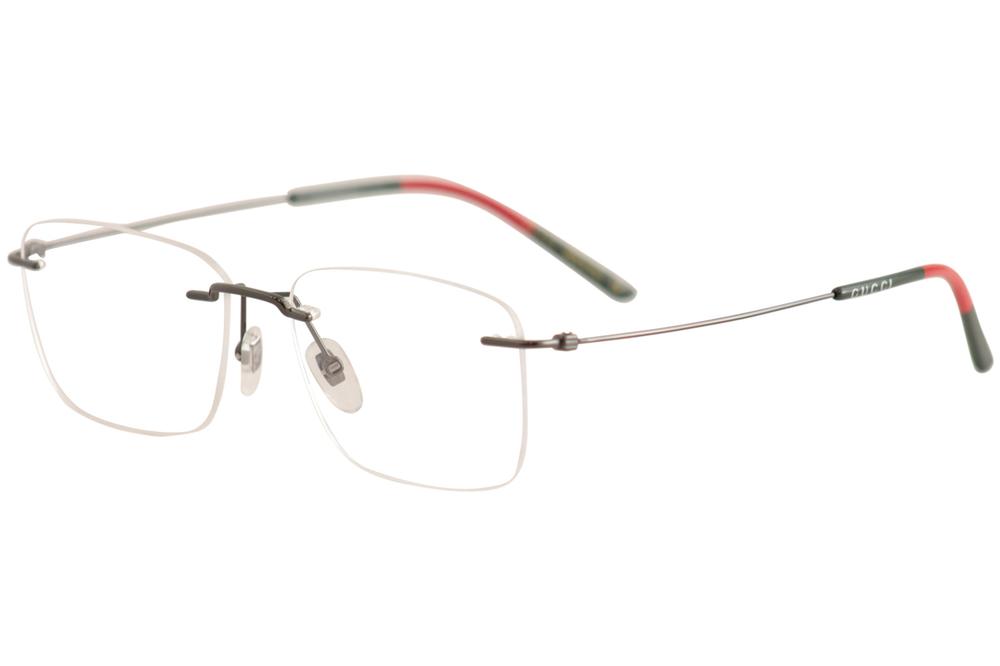 Gucci Men's Eyeglasses GG0399O GG/0399/O 001 Ruthenium Rimless Optical  Frame 56m 