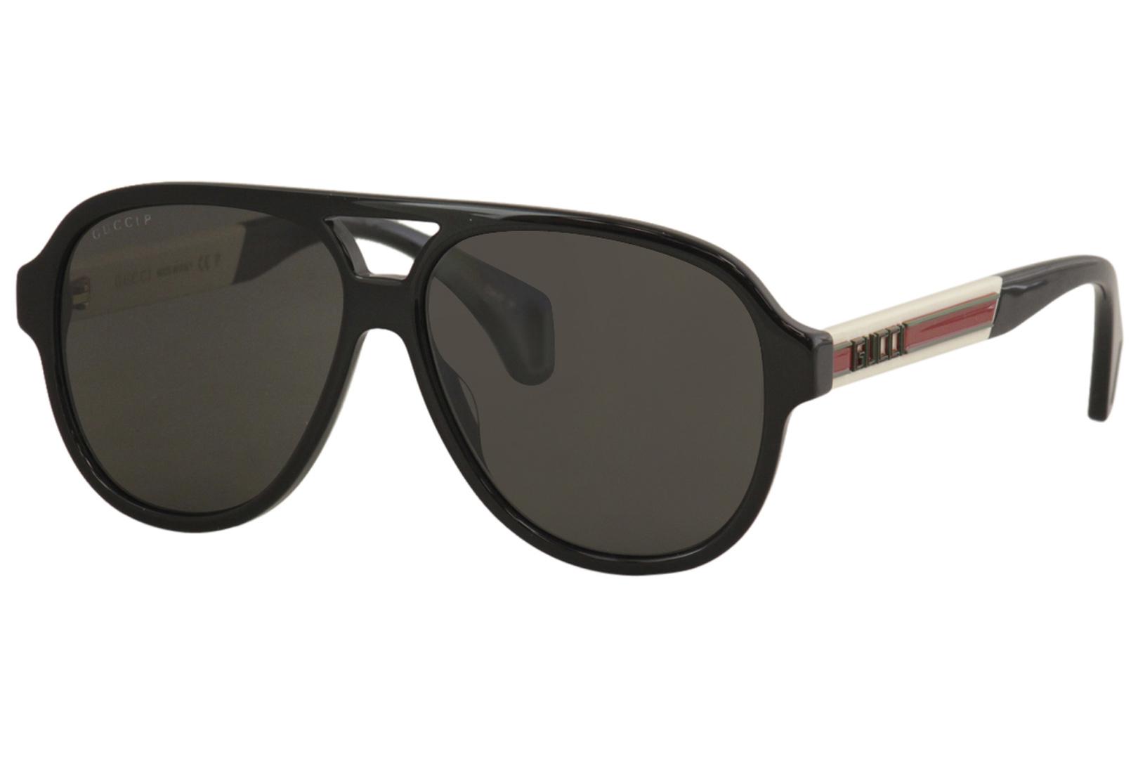 Gucci Men's Seasonal-Icon GG0463S GG/0463/S 002 Black/White Polarized  Sunglasses 
