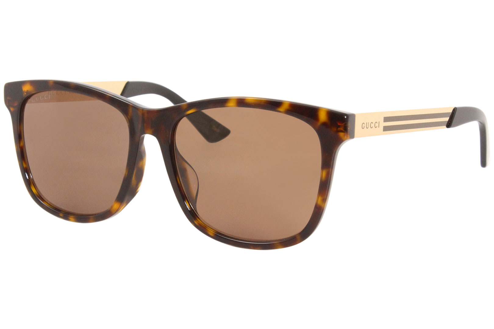 サングラス Gucci Sunglasses GG0695SA 002 Brown Asian Fit Gucci Web GG0695SA 002 Sunglasses Men's Havana-Gold/Brown