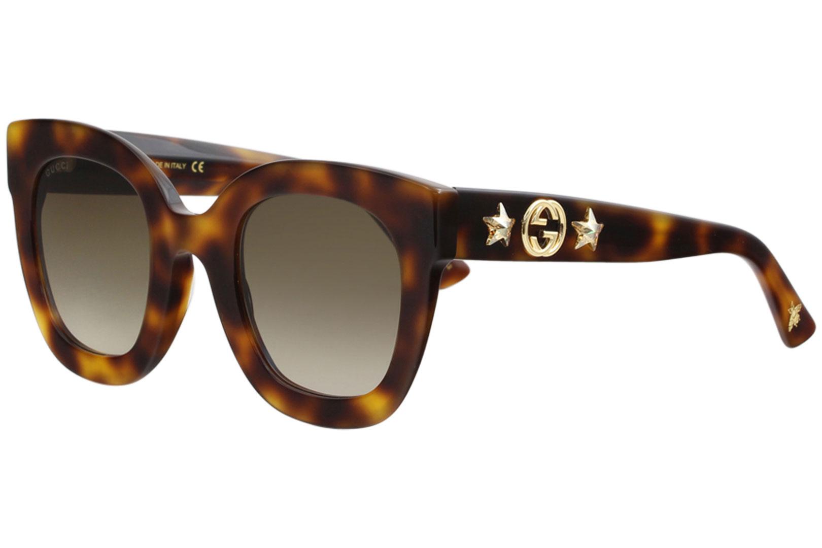 Gucci Women s GG0208S GG 0208 S 003 Havana Fashion Square Sunglasses 49mm
