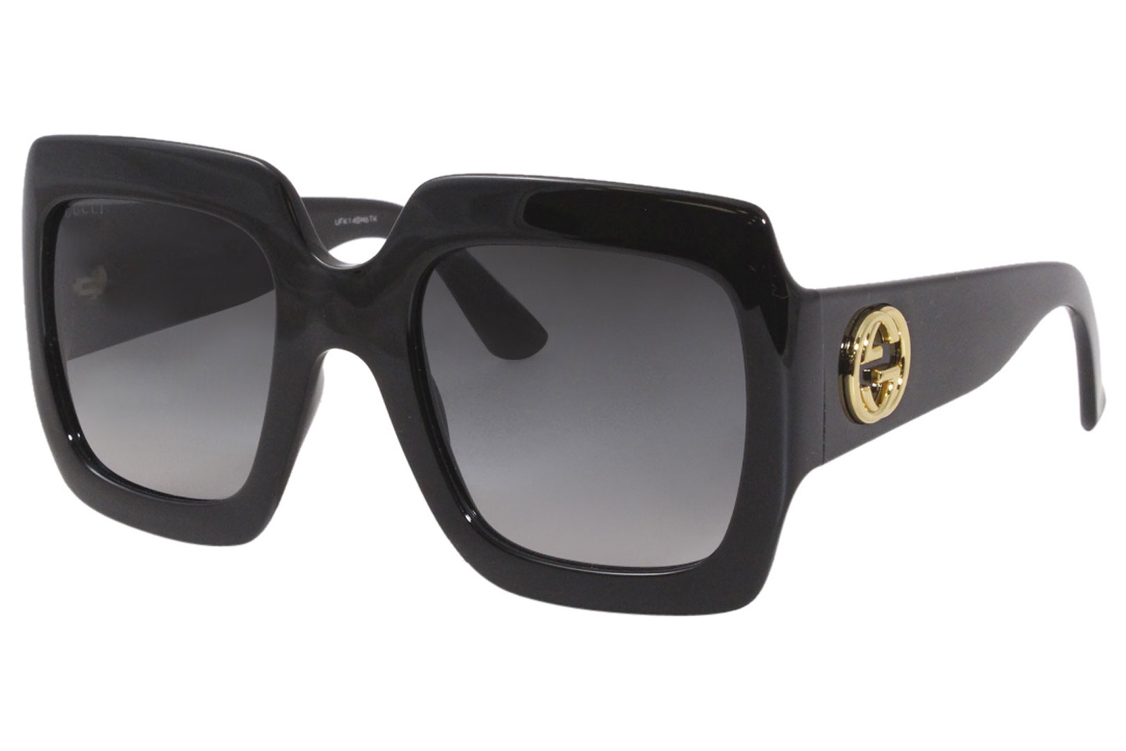 Gucci Sunglasses Urban Collection GG0053S 001 Black-Gold/Gray Gradient