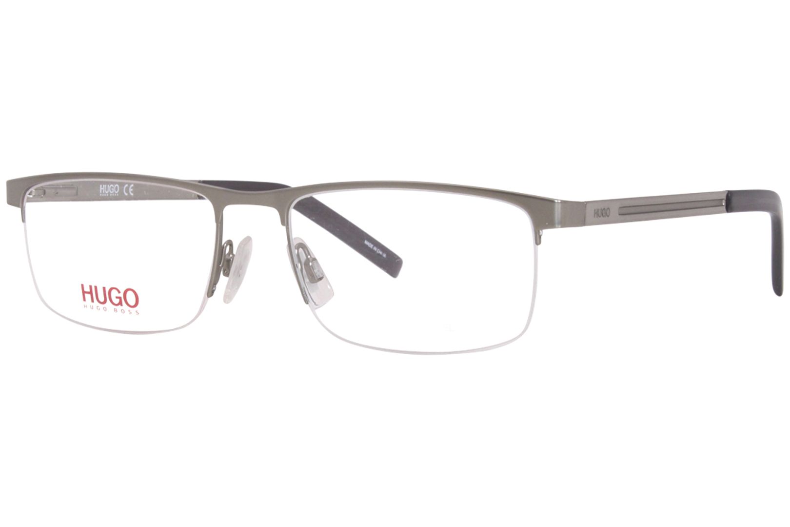 Hugo Boss HG1117 Eyeglasses Men's Semi Rim Rectangle Shape | EyeSpecs.com