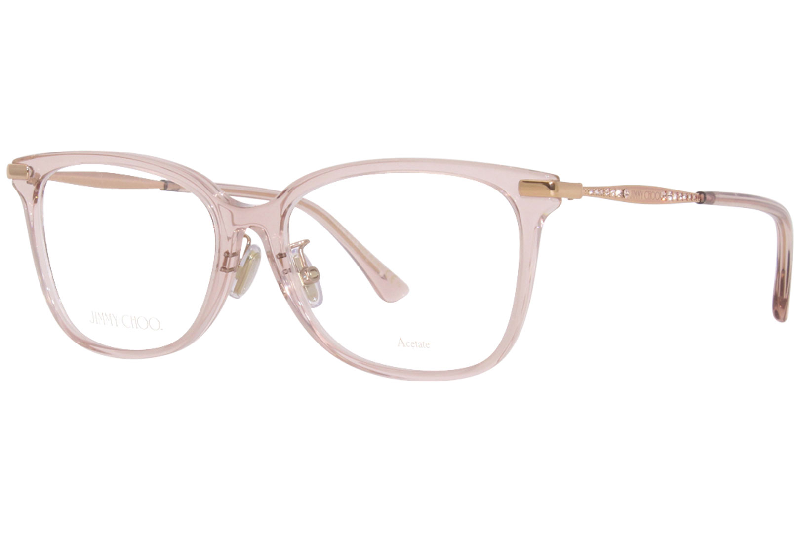 Jimmy Choo JC307/F DDB Eyeglasses Women's Pink/Gold/Copper Full Rim 54 ...