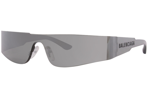 Balenciaga BB0041S 002 Sunglasses Silver/Grey Shield Style