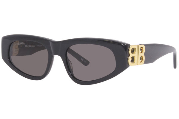 Balenciaga BB0095S 001 Sunglasses Women's Black/Gold/Grey