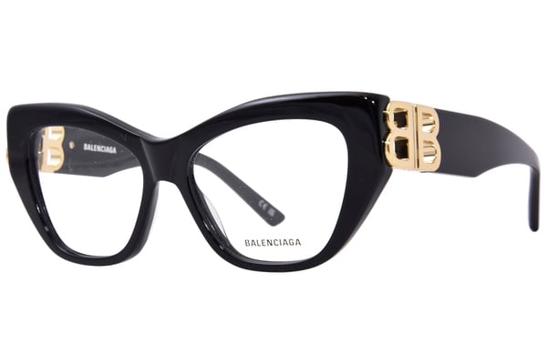 Balenciaga BB0312O 002 Eyeglasses Women's Havana/Gold Full